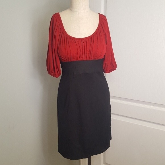 Sophie Max Red Black Wiggle Dress NWT - Picture 1 of 11